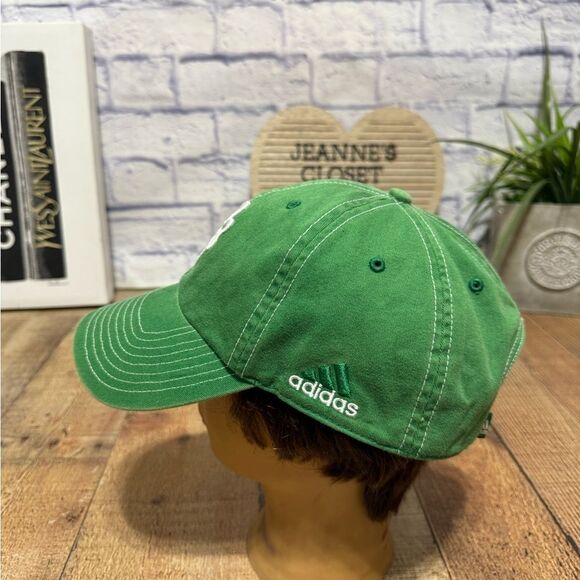 Adidas Clover Green Cotton Adjustable Strap Back Baseball Cap - Picture 4 of 7